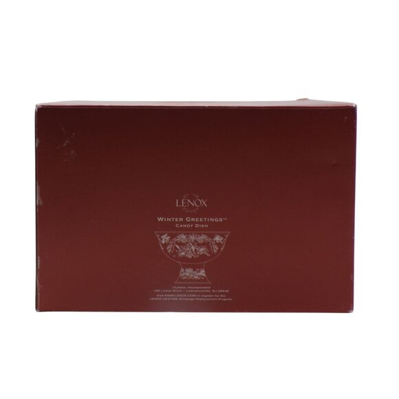 Lenox Winter Greetings Candy Dish Porcelain Gold Trim Holiday Bird Design 7" NIB - Picture 7 of 9